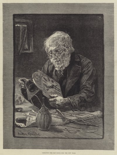 Cleaning the Old Clock for the New Year by Davidson Knowles